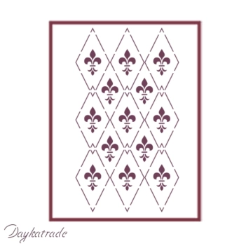 SUPER AANBIEDING **40%** Stencil van Stencil T-3129 Fleur de Lis 21x30cm Dayka