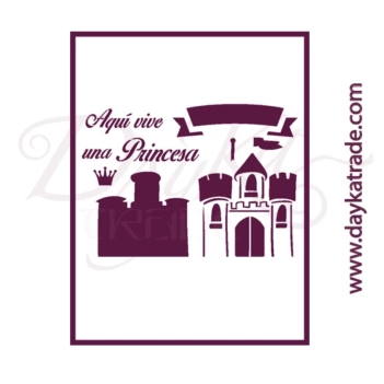 SUPER OFERTA **40%** Plantilla de Stencil T-3249 Castillo Princesa 21x30cm Dayka