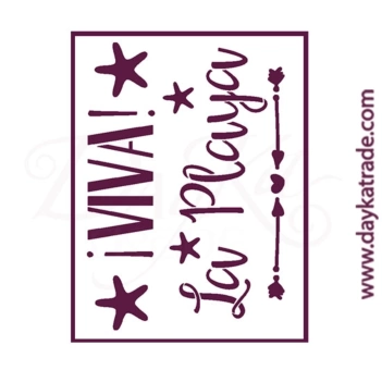 SUPER OFERTA **40%** Plantilla de Stencil T-3291 Viva la Playa 21x30cm Dayka
