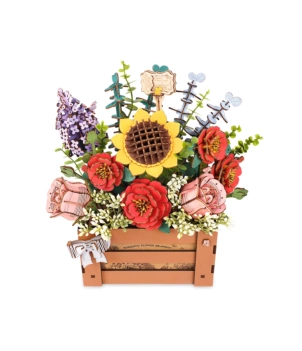 Maquete Ramo de Flores Madeira Robotime