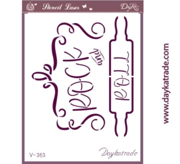 SUPER AANBIEDING **40%** Stencil A5 V-363 Rock and Roll Stencil 15x21cm Dayka