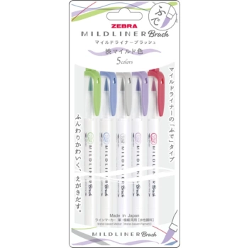 Zebra Mildliner Set 5 Soft Pinselstifte