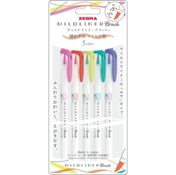 Zebra Mildliner Bright Set 5 Soft Pinselstifte 