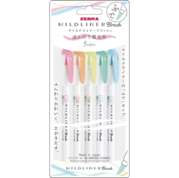Zebra Mildliner Set 5 Soft Fluoreszierende Pinselstifte  
