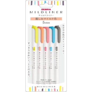 Zebra Mildliner Friendly Set 5 Set 3 doppelten Soft Filzstiften  