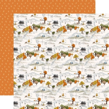 Echo Park Winnie The Pooh Autumn Papier Fall Days Map 30x30cm