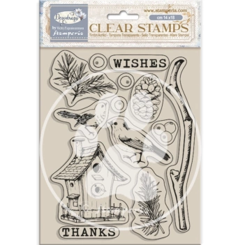 Dewdrops Stamperia Bird's Nest Clear Stamp Set