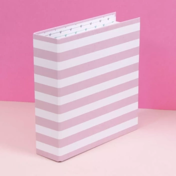 Craftelier Album 6x8" Pink Stripes Spine 6cm 