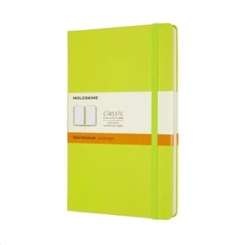 Cuaderno verde limón tapa dura rayada Classic Moleskine 19x25cm
