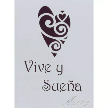 Plantilla de Stencil Vive y sue?a (15x10,5cm) A6-013