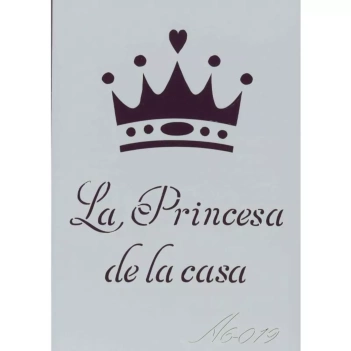 Modelo de estêncil A princesa da casa (15x10,5cm) A6-019