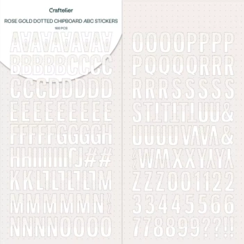 Autocolante do alfabeto em cartão Dots Rose Gold Craftelier
