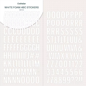 Craftelier Alphabet Foam Stickers White 