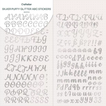 Glitter Puffy Silver Craftelier Adhesive Alphabet Glitter Puffy Silver Craftelier