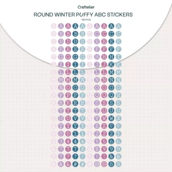 Craftelier Basics Puffy Ronde Alfabetstickers Winter