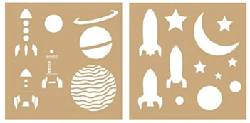Set de 2 Plantillas de Stencil Espacio Artemio