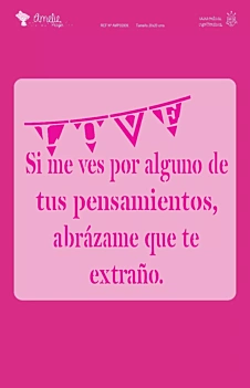 Stencil template Banderines Love 20x20cm