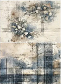 Carta di riso natalizia blu Artis Decor 29x42 cm