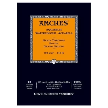 Arches Watercolour Pad Glued One Side Rough Grain 29,7x42cm 300g/m²