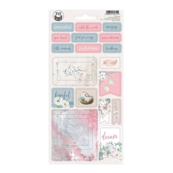 SUPER OFERTA **40%** Autocolantes de Chipboard #01 Birdhouse P13 