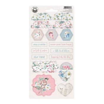SUPER OFERTA **40%** Autocolantes de Chipboard #03 Birdhouse P13 