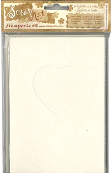  Set of 6 Cards and 6 Stamperia Heart Envelopes