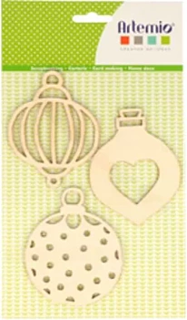 Artemio Wooden Die-Cuts Christmas Balls #01

