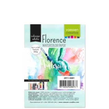 Set de 100 papeles de acuarela Intense White Texture Vaessen A5

