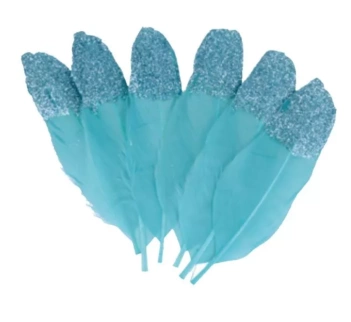 Piume con glitter Blu chiaro Artemio