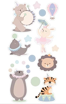 Puffy Stickers Circo Osos Artemio

