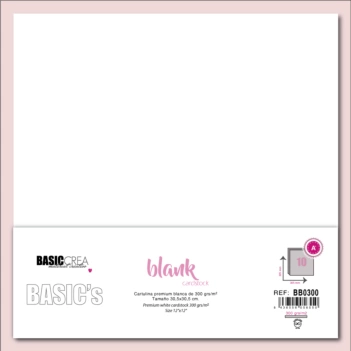 Basic Crea Premium Basic's Kartonset Weiß  30x30cm 300gr
