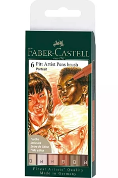 Set van 6 Pitt Artist Portrait Faber-Castell markers