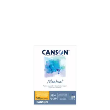 Caderno para aguarela Jumbo Montval Colado lado curto Grão fino Canson A6 300g/m² 300g/m²