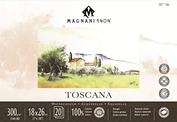 Gruboziarnisty blok akwarelowy Toscana Magnani 300-640gr/m2