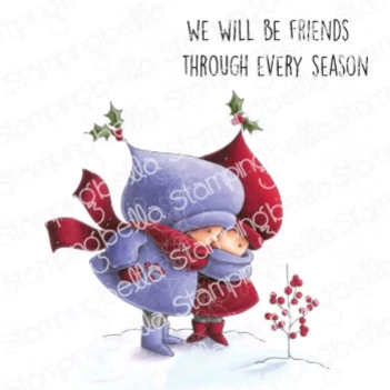 Sello de caucho Bundle Girl Winter Friends Stamping Bella

