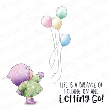Tampons en caoutchouc Bundle Girl With Ballons Stamping Bella