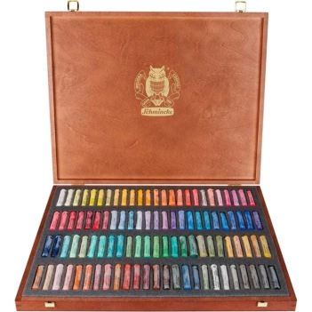 Wooden box of 100 Schmincke multipurpose soft pastels