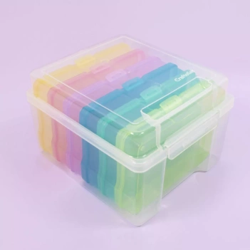 Craftelier Organizer Box mit 16 Mini-Boxen für Fotos und Bastelmaterialien