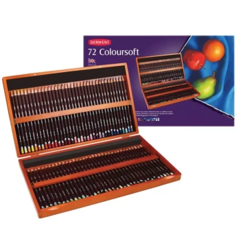 Wooden box 72 pencils Coloursoft Derwent