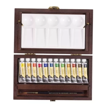 Watercolor wooden box 12 Traditional Rembrandt half pans