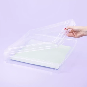 Craftelier - Boîte de rangement transparente portable avec 16 mini boîtes  de couleurs pour photographies, Crafts et autres matériaux de scrapbooking  et travaux manuels