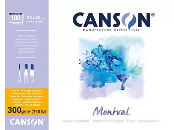 Canson Montval aquarel papier pad 24x32 cm