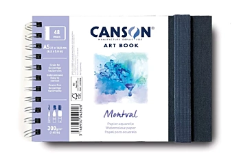 Almofada de aquarela espiral Montval Canson A5 de lado curto