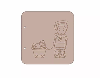 SUPER OFERTA **40%** Silueta de cartón álbum niño baño Dayka 30x21cm