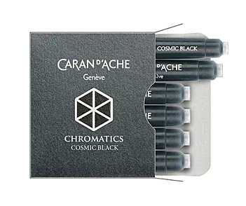 Zestaw 6 nabojów z atramentem Chromatics Cosmic Black Caran d'Ache