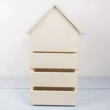 Caja casa con 3 cajones