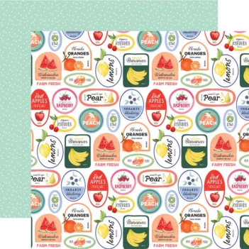 Papel 3"x4" Journaling Cards Fruit Stand Carta Bella 30x30cm