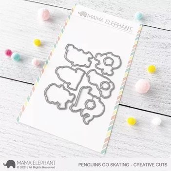Troquel Penguins Go Skating Mama Elephant