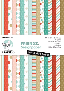 Studio Light Creative Craftlab Friendz Elvis Paper Pad Santa Stop Here 
