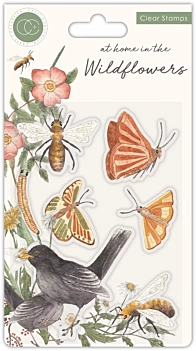 Sellos transparentes Bees & Butterflies At Home in the Wildflowers Craft Consortium
